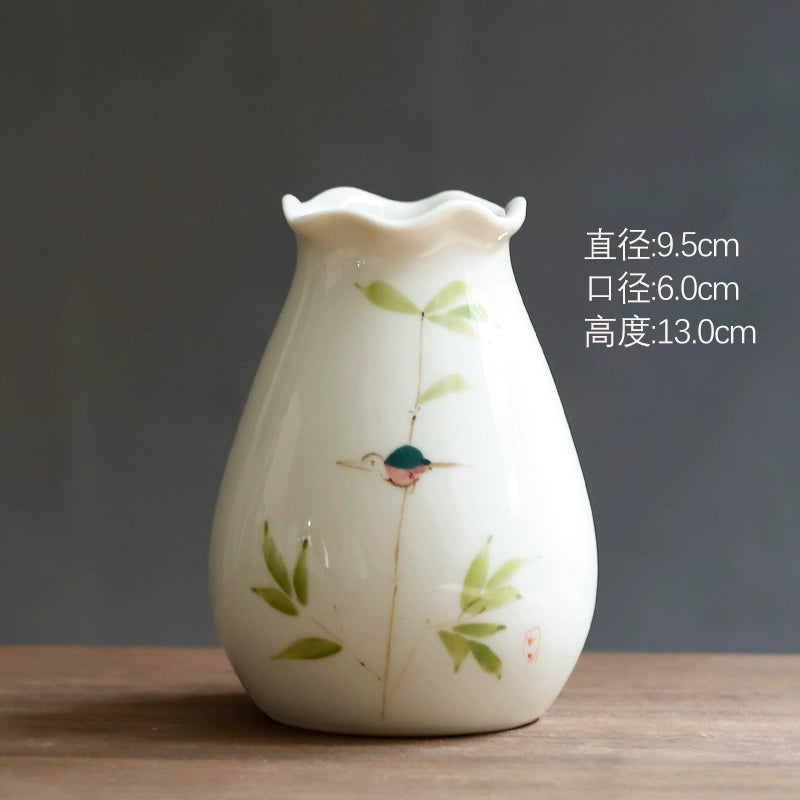 New Chinese-style hand-made pottery vase large-mouth water culture device, home furnishing product, desktop customer, flower arrangement