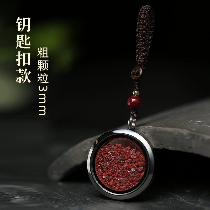 Cinnabar rough stone crystal sand gaga box natal year hanging female piece powder male grain with body talisman