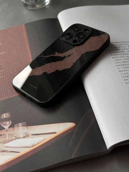 Night Studio Brown Textured Black Phone Case