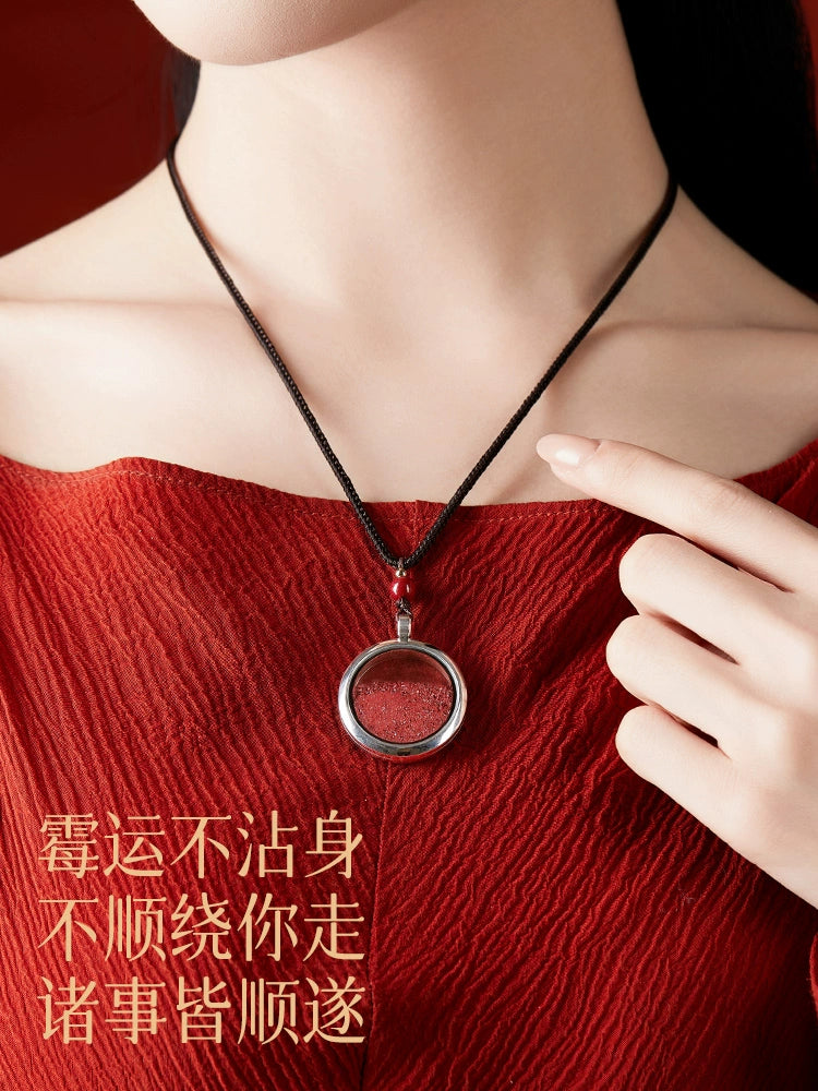 Cinnabar rough stone crystal sand gaga box natal year hanging female piece powder male grain with body talisman