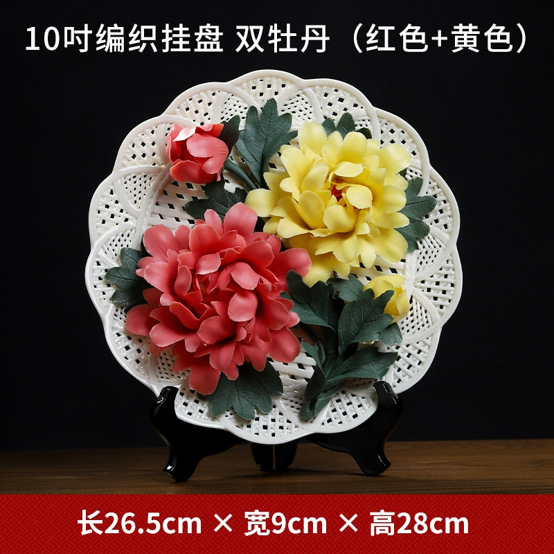 New Chinese-style ceramic porcelain flower furniture, Bogu rack, desktop home furnishing, wine and crafts