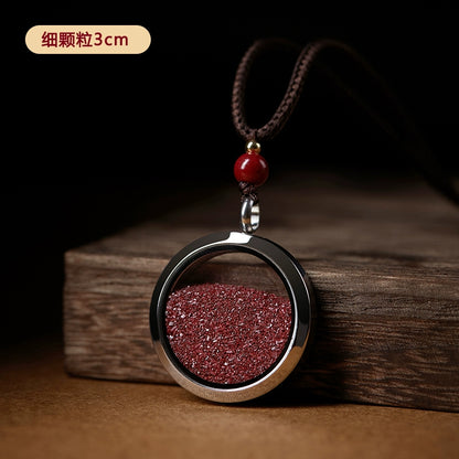 Cinnabar rough stone crystal sand gaga box natal year hanging female piece powder male grain with body talisman