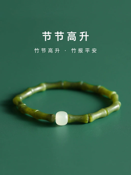 Gao Sheng Tianqing Bamboo Olive Jade Hand Female ins Small High Sense Shore Ancient bracelet