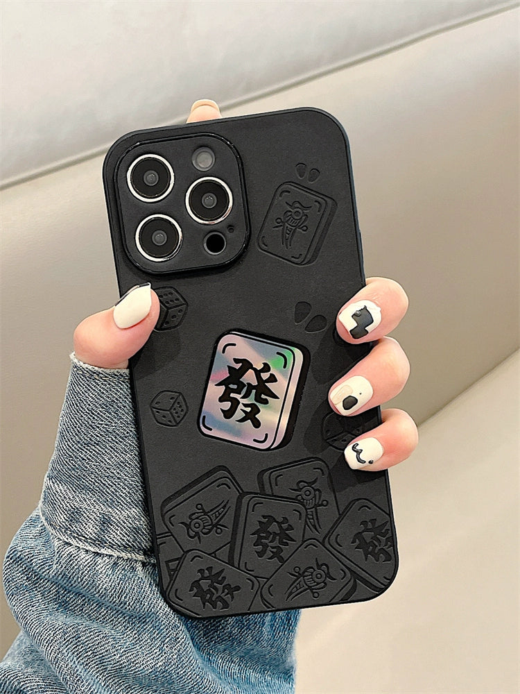 Leather Phone Case with Chinese Character for "發"