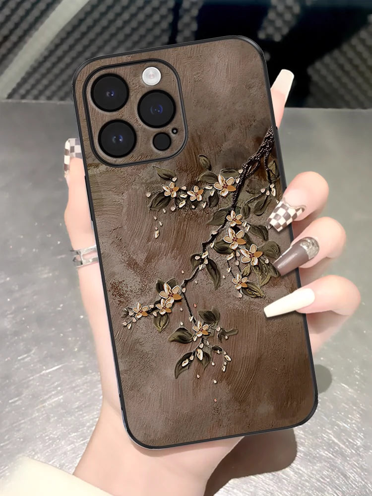 Flower Leather Phone Case for iPhone