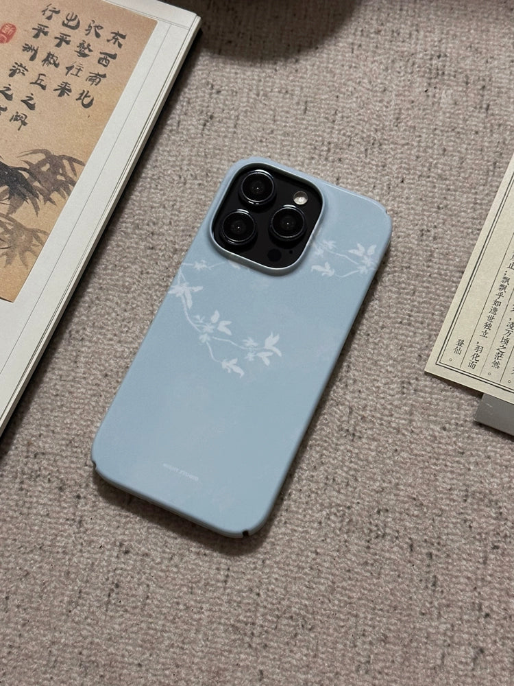 Night Studio White Branch Blue Phone Case