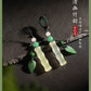 High natural jade bamboo hand piece steam key buckle hand piece bamboo jade hanging small