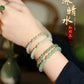 Heart Hall [Gold] Natural Ice Bottom Clear Water Hetian Jade Hand Girl Luxury Small Fine Ancient Bracelet