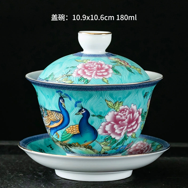 180ML Gold Flowers Gaiwan