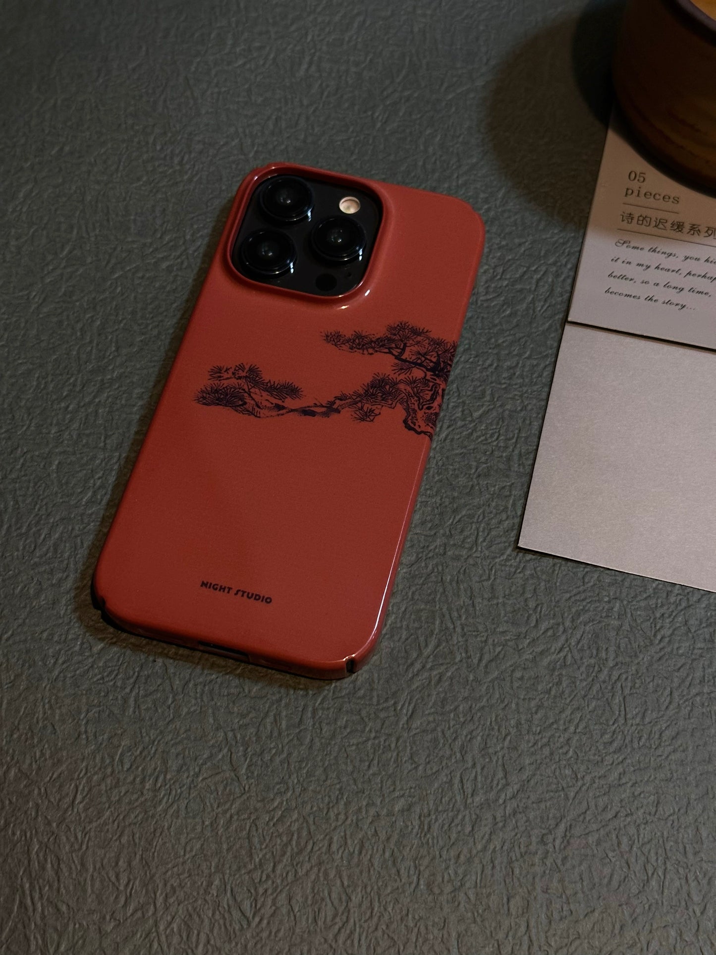 Night Studio Retro Pine Red Phone Case