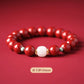 Cinnabar Banner Shop Birthday Year Year Cinnabar Bracelet Female Hand Hetian Jade Purple Gold Sand Beads