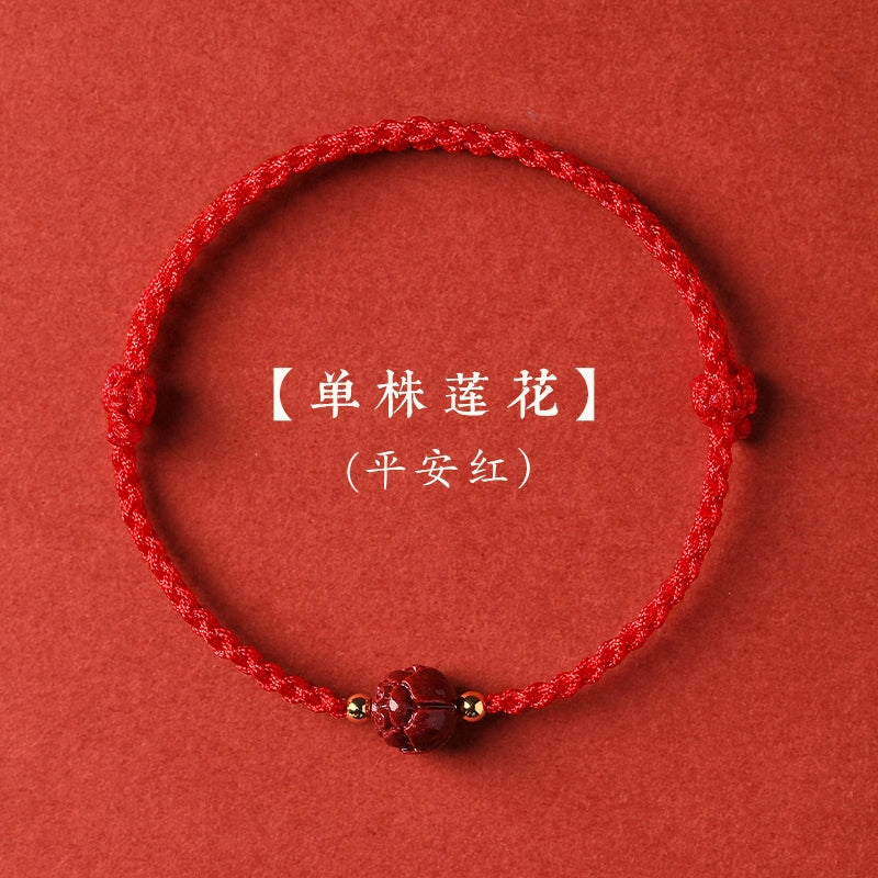 Shore hand Small Female cinnabar Hetian jade Hand Birthday year every test must be lucky Talisman