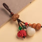 Mahogany gourd key buckle, steam piece cinnabar elephant Bodhi blessing bag key buckle can be used for fine packaging.