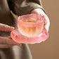 Crystal glazed glacier cup pink small teacup lady master cup + cup household kung fu tea set tea cup