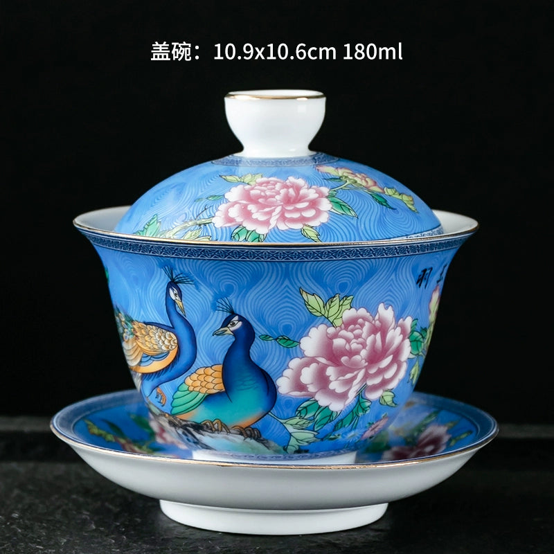 180ML Gold Flowers Gaiwan