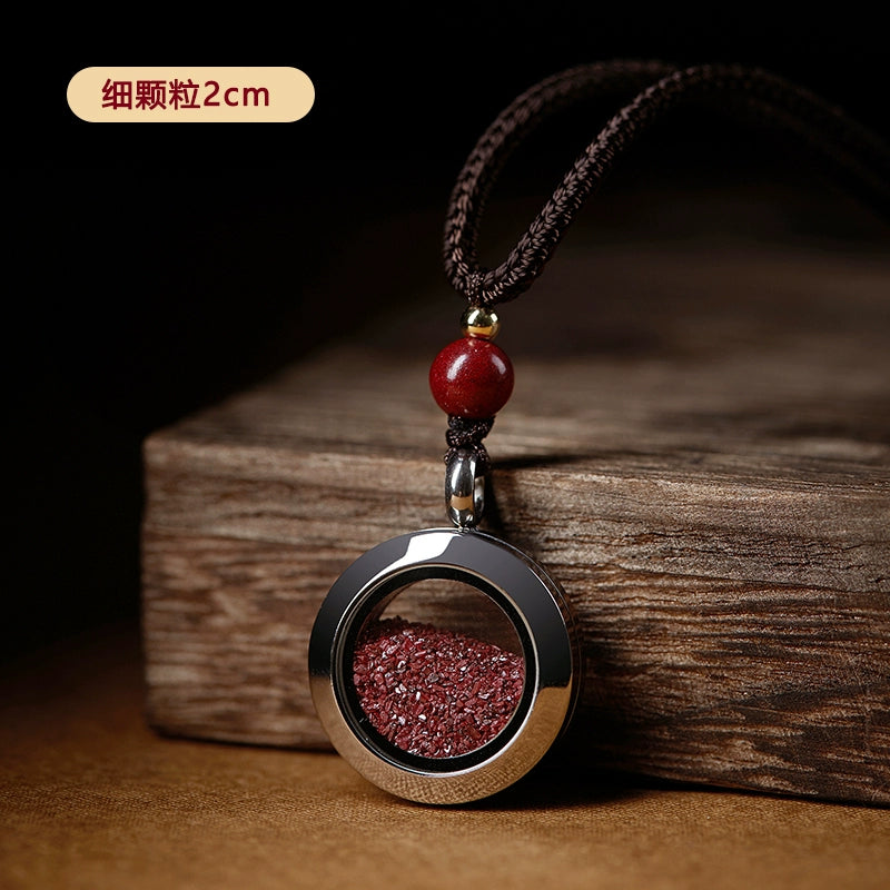 Cinnabar rough stone crystal sand gaga box natal year hanging female piece powder male grain with body talisman