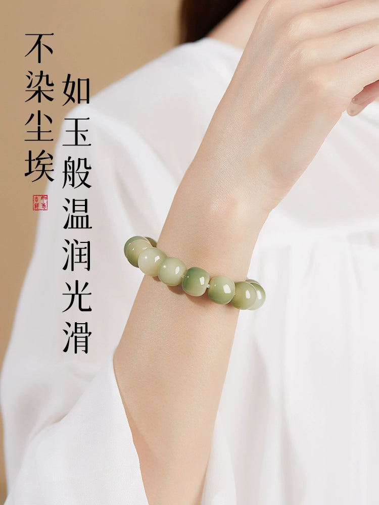 Bodhi Bracelet Women's White Jade Bodhi Sub-Hand Finger Soft Play Bracelet Men's Buddha Bead Bodhi Root