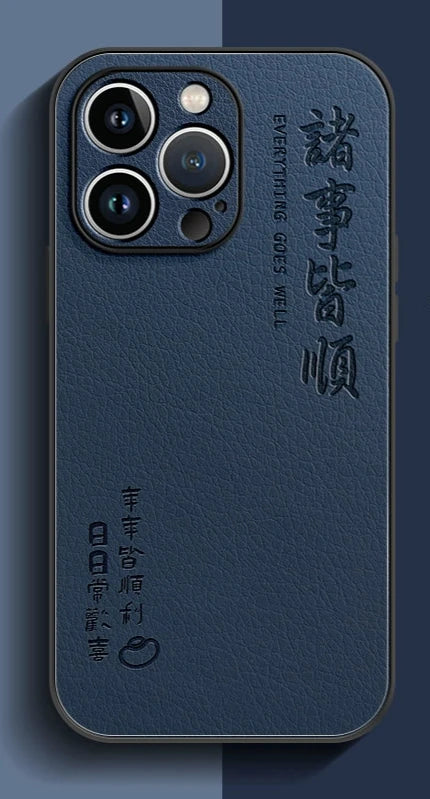 Leather Phone Case with Good Wishes