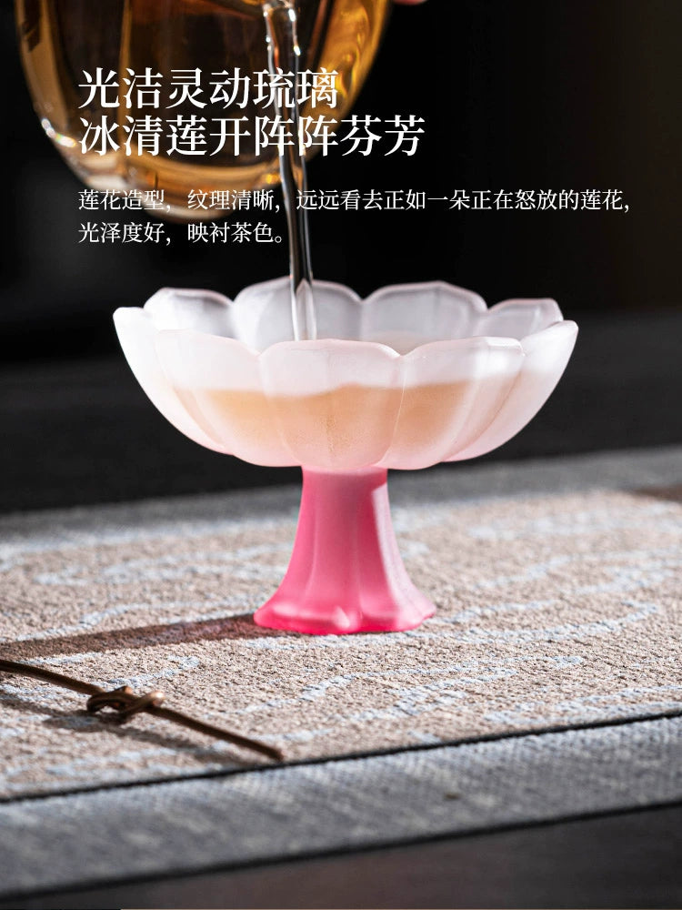 Pastel glazed tall cup + fragrant cup + wine glass + luxury high + high value + Baijiu cup drinking teacup children