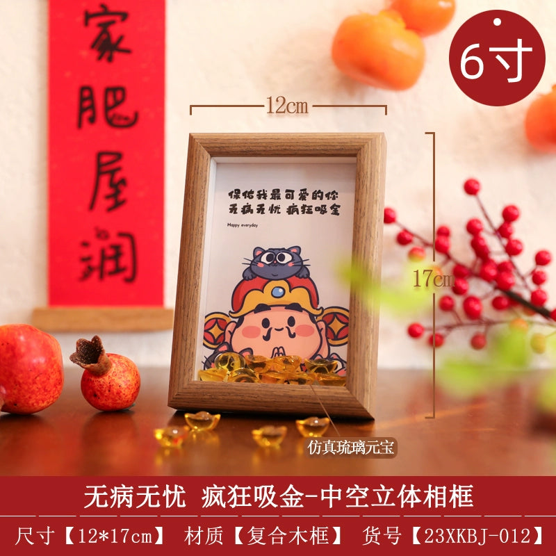 Photo frame, piece, safe and happy new year, new home desktop, Taiwan customer, spring and new year layout supplies