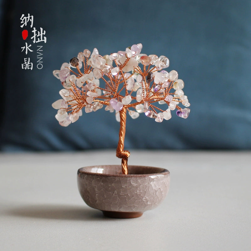 Natural Purple Pink Crystal Peach Blossom Birthday Items can be purchased for home customers and public desktop products.