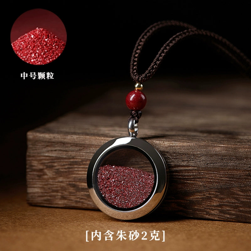 Official flag store Natural high-density crystal cinnabar rough stone powder, genuine real powder, body symbol hanging piece