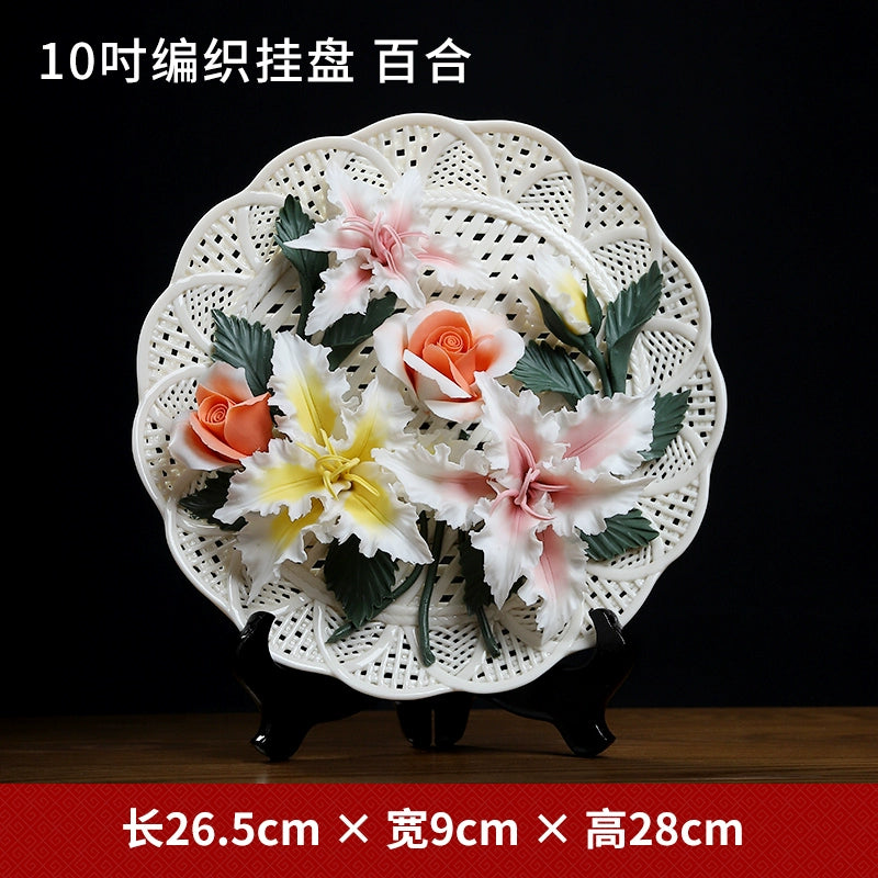 New Chinese-style ceramic porcelain flower furniture, Bogu rack, desktop home furnishing, wine and crafts