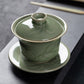 Green Bamboo Leaf Porcelain Gaiwan