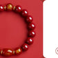 Natural cinnabar bracelet women's foot gold pearl cinnabar hand natal year